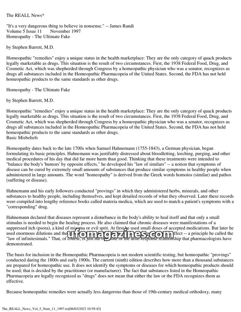 Cover of REALL News (Rational Examination Association of Lincoln Land) issue 11: The REALL News