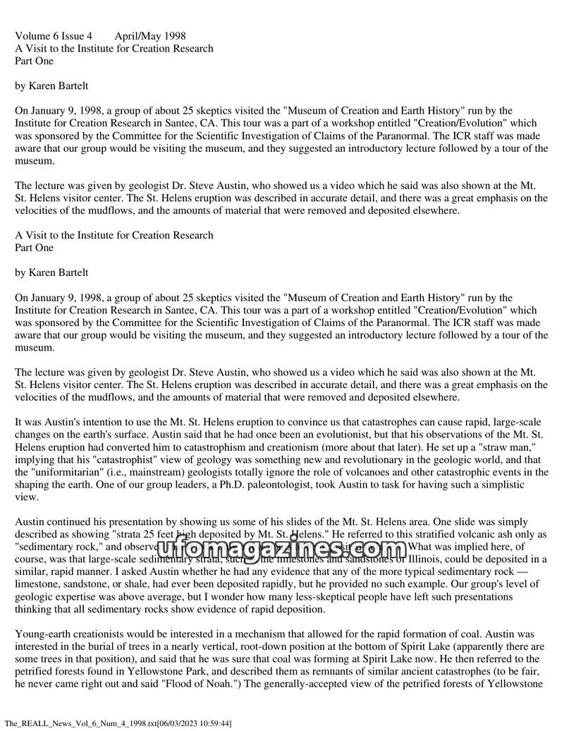Cover of REALL News (Rational Examination Association of Lincoln Land) issue 4: Volume 6 Issue 4