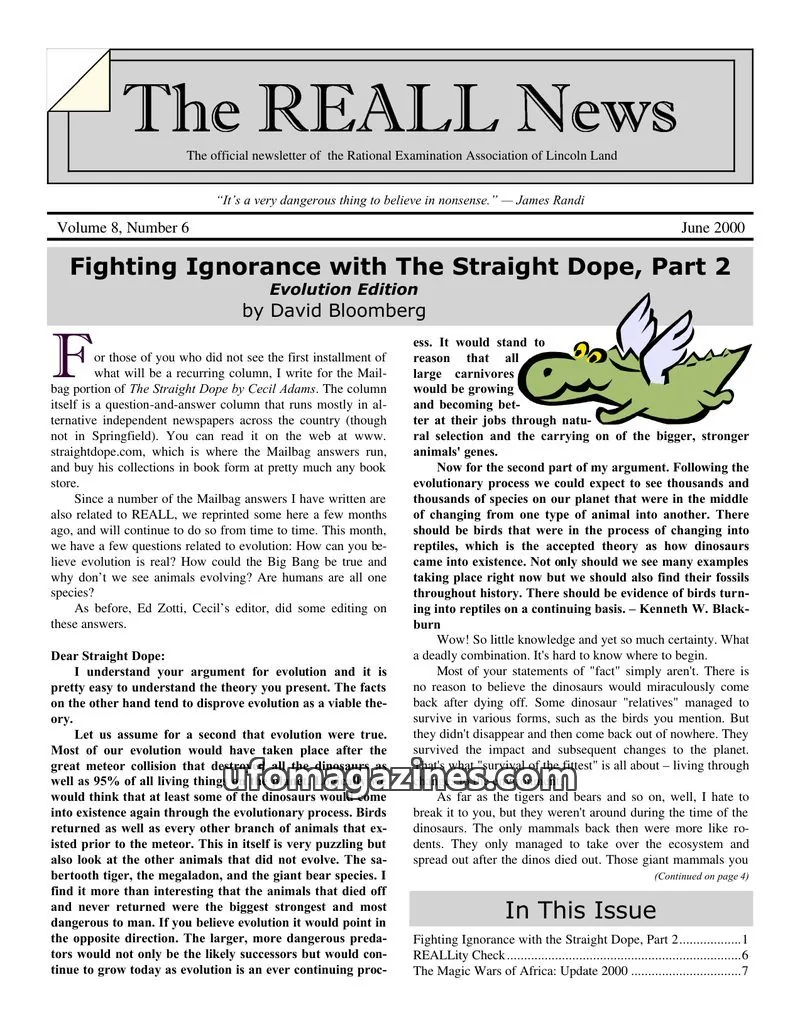 Cover of The Rational Examination Association of Lincoln Land issue 6: The REALL News
