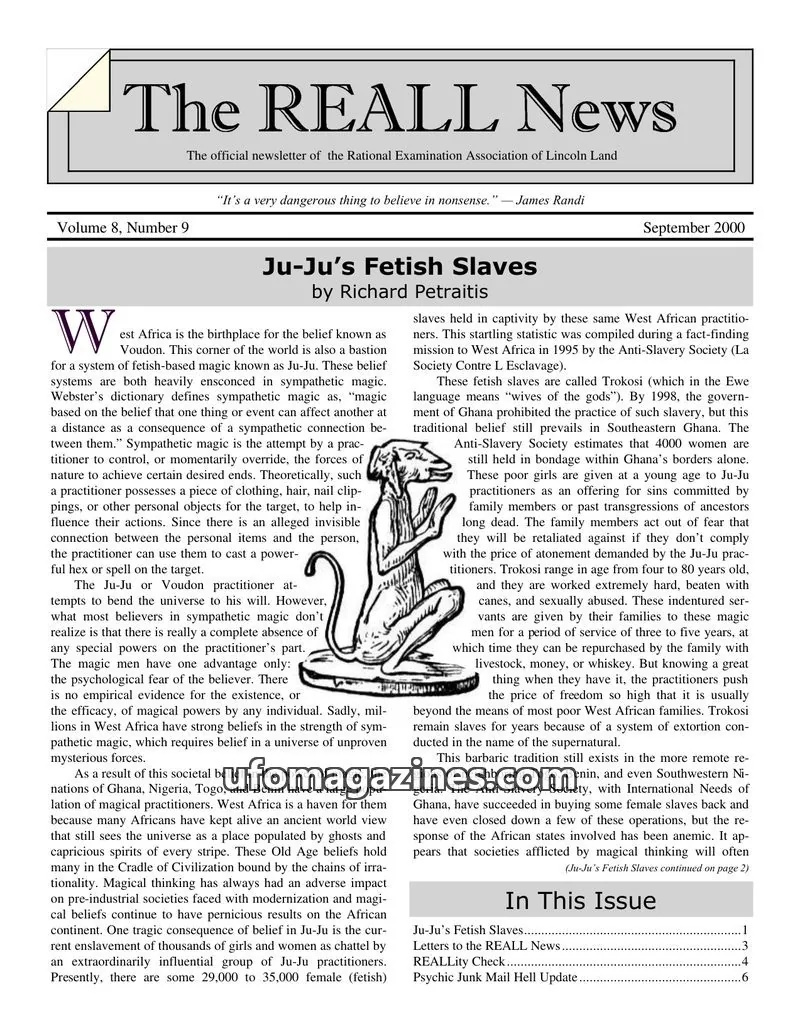 Cover of Rational Examination Association of Lincoln Land issue 9: The REALL News