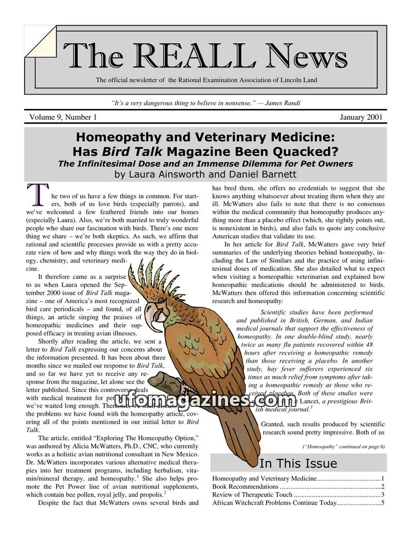 Cover of Rational Examination Association of Lincoln Land issue Number 1: The REALL News
