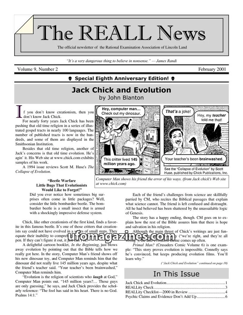 Cover of Rational Examination Association of Lincoln Land issue Volume 9, Number 2: The REALL News