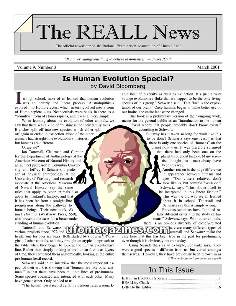 Cover of Rational Examination Association of Lincoln Land issue Volume 9, Number 3: The REALL News