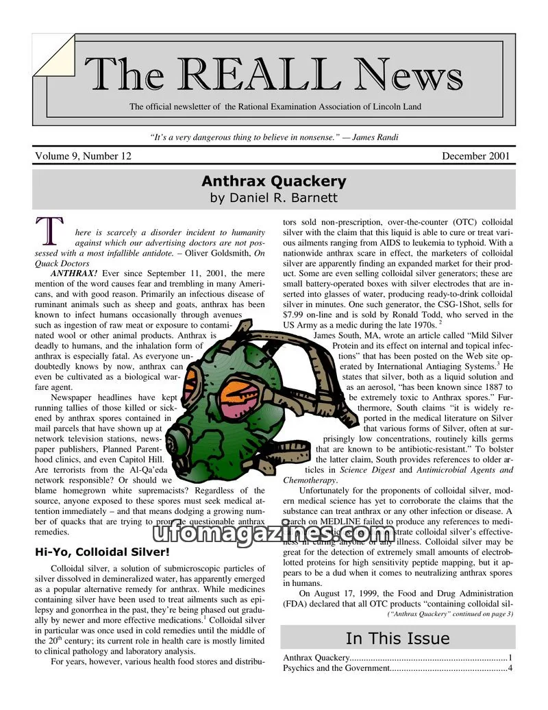 Cover of Rational Examination Association of Lincoln Land issue 12: The REALL News