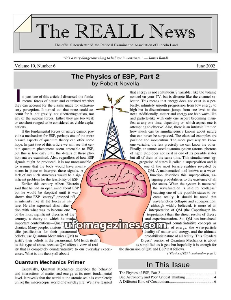 Cover of Rational Examination Association of Lincoln Land issue Number 6: The REALL News