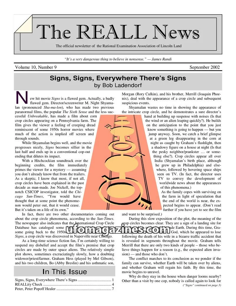 Cover of Rational Examination Association of Lincoln Land issue 9: The REALL News