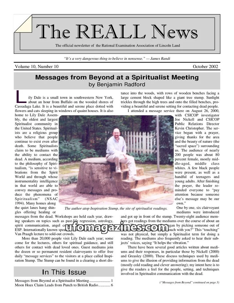 Cover of Rational Examination Association of Lincoln Land issue 10: The REALL News