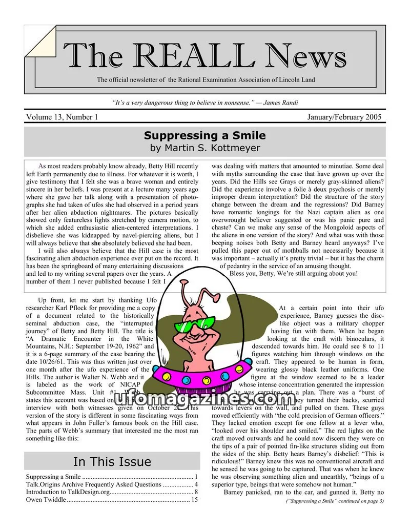 Cover of The Rational Examination Association of Lincoln Land issue Volume 13, Number 1: The REALL News