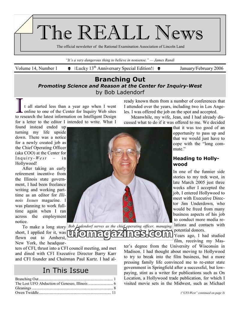 Cover of REALL News - Vol 14 No 01 - 2006