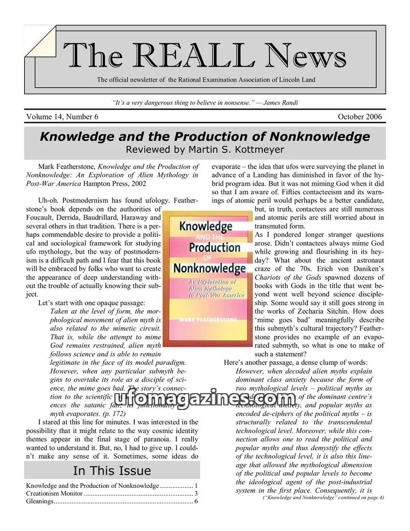 Cover of Rational Examination Association of Lincoln Land issue 6: The REALL News
