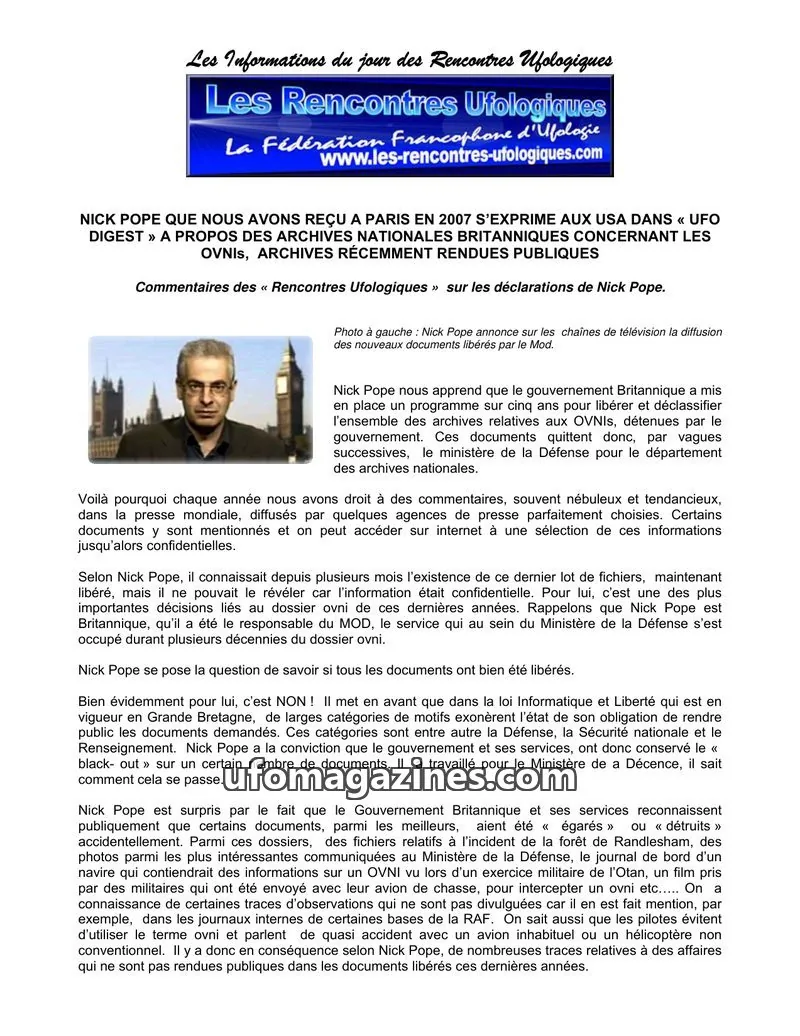 Cover of Rencontres Ufologiques: Les Rencontres Ufologiques