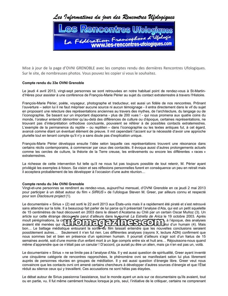 Cover of Rencontres Ufologiques issue Unknown: Les Rencontres Ufologiques