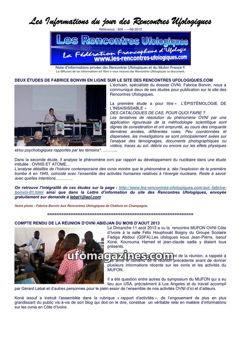 Cover of Rencontres Ufologiques issue 004: Les Rencontres Ufologiques