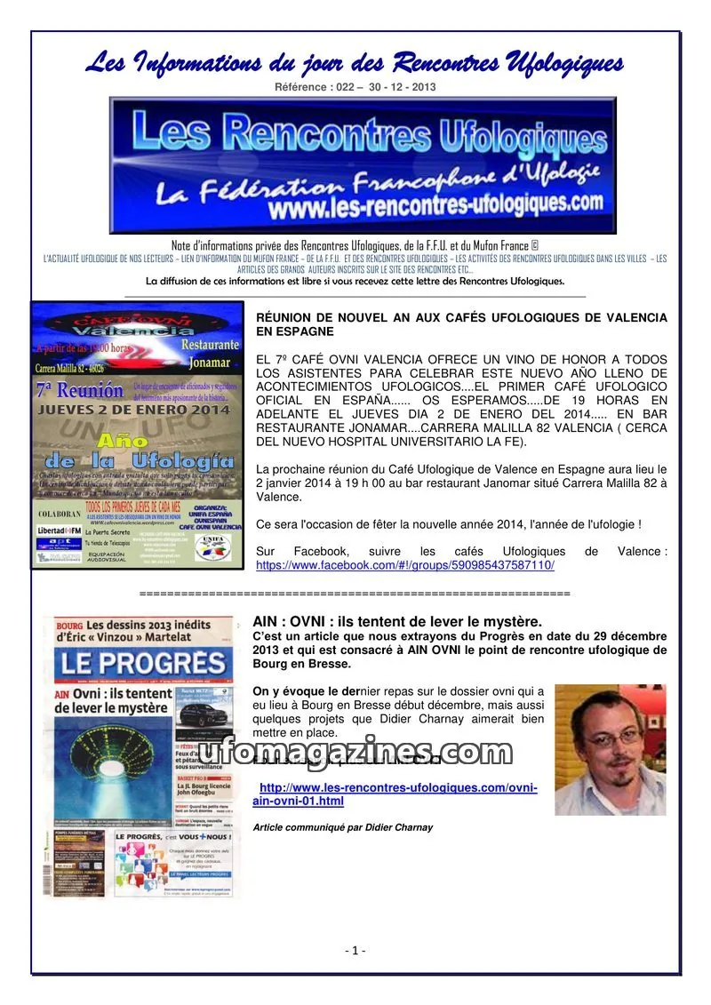 Cover of Rencontres Ufologiques issue 022: Les Rencontres Ufologiques