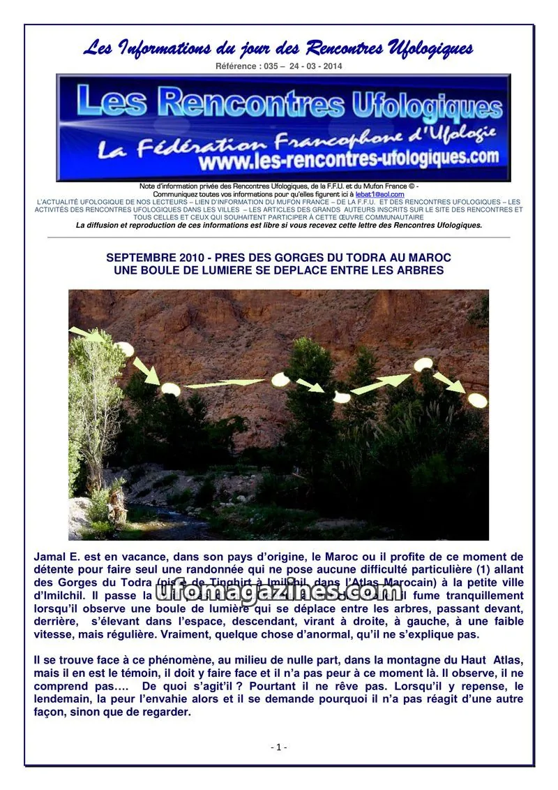 Cover of Rencontres Ufologiques issue 035: Les Rencontres Ufologiques