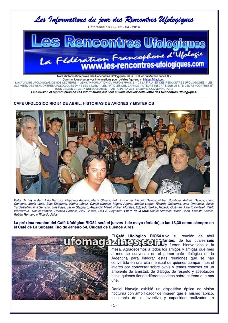 Cover of Rencontres Ufologiques issue 036: Les Rencontres Ufologiques