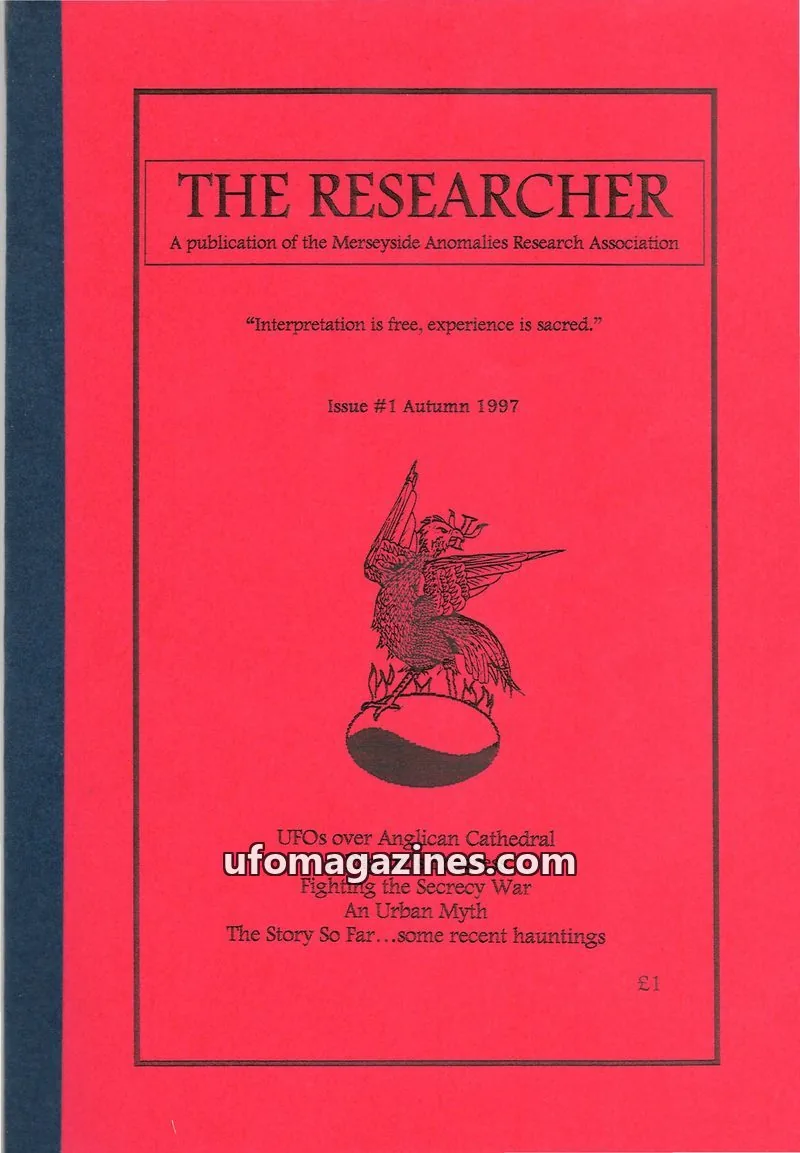 Cover of Merseyside Anomalies Research Association issue #1: THE RESEARCHER