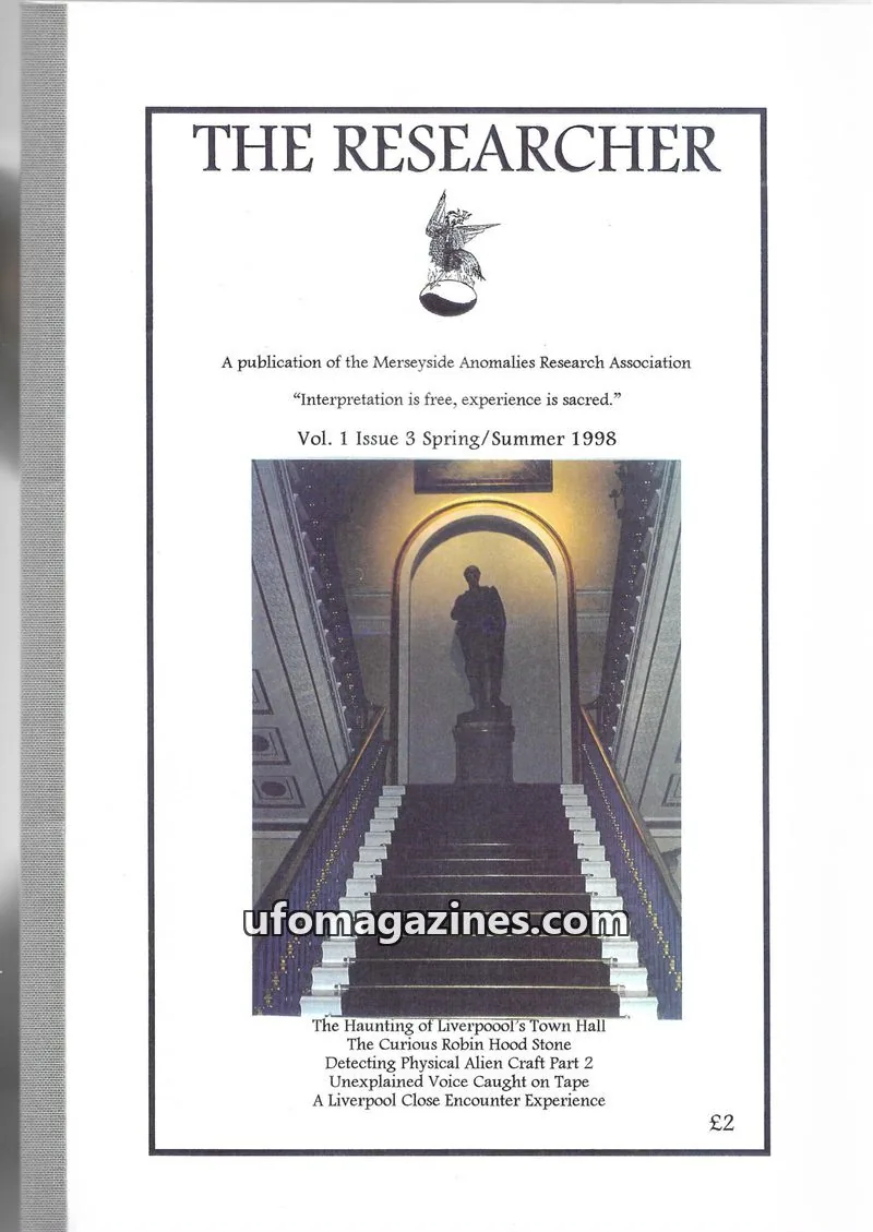 Cover of Merseyside Anomalies Research Association issue 3: THE RESEARCHER