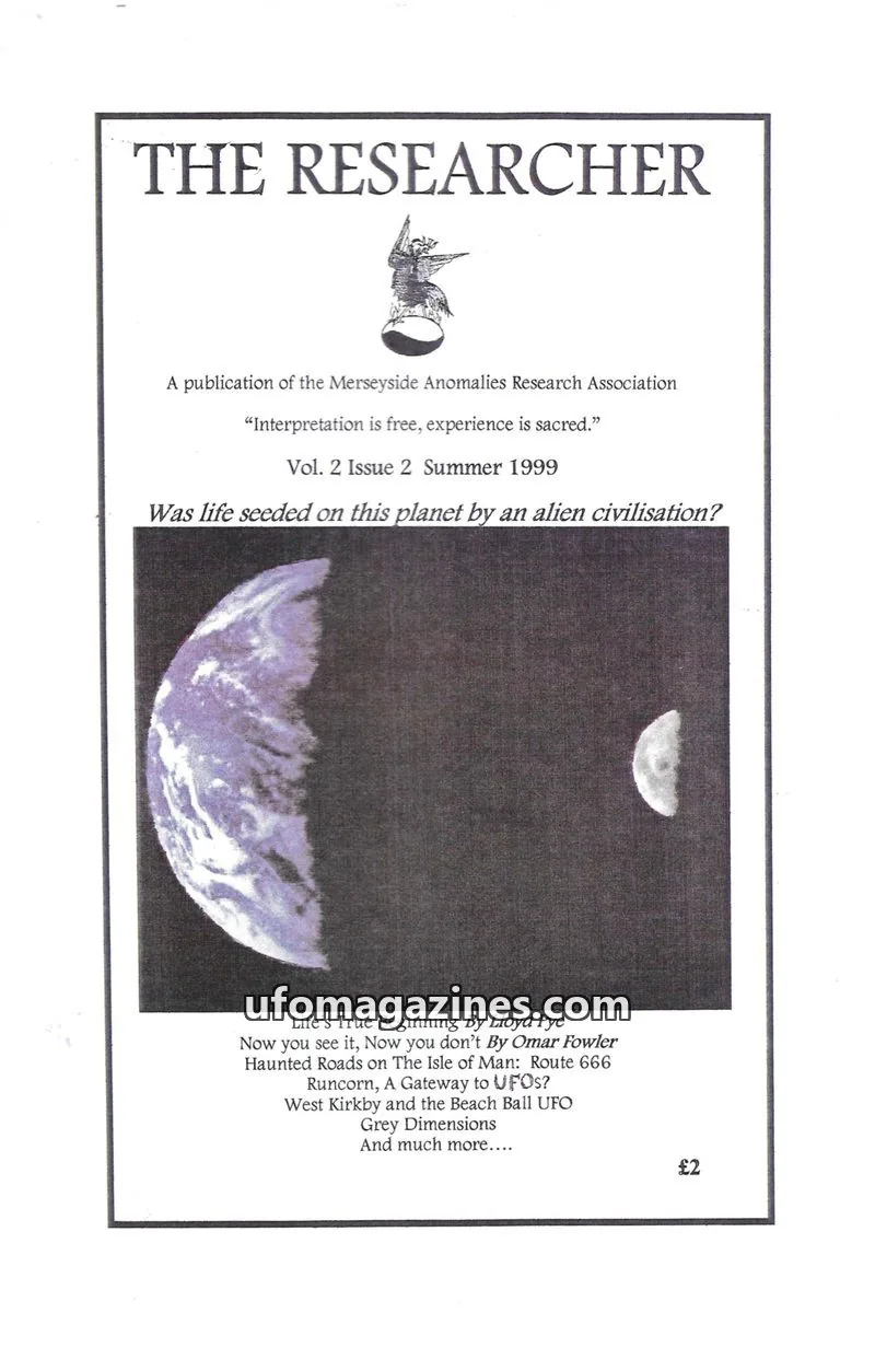 Cover of Merseyside Anomalies Research Association issue Vol. 2 Issue 2: THE RESEARCHER