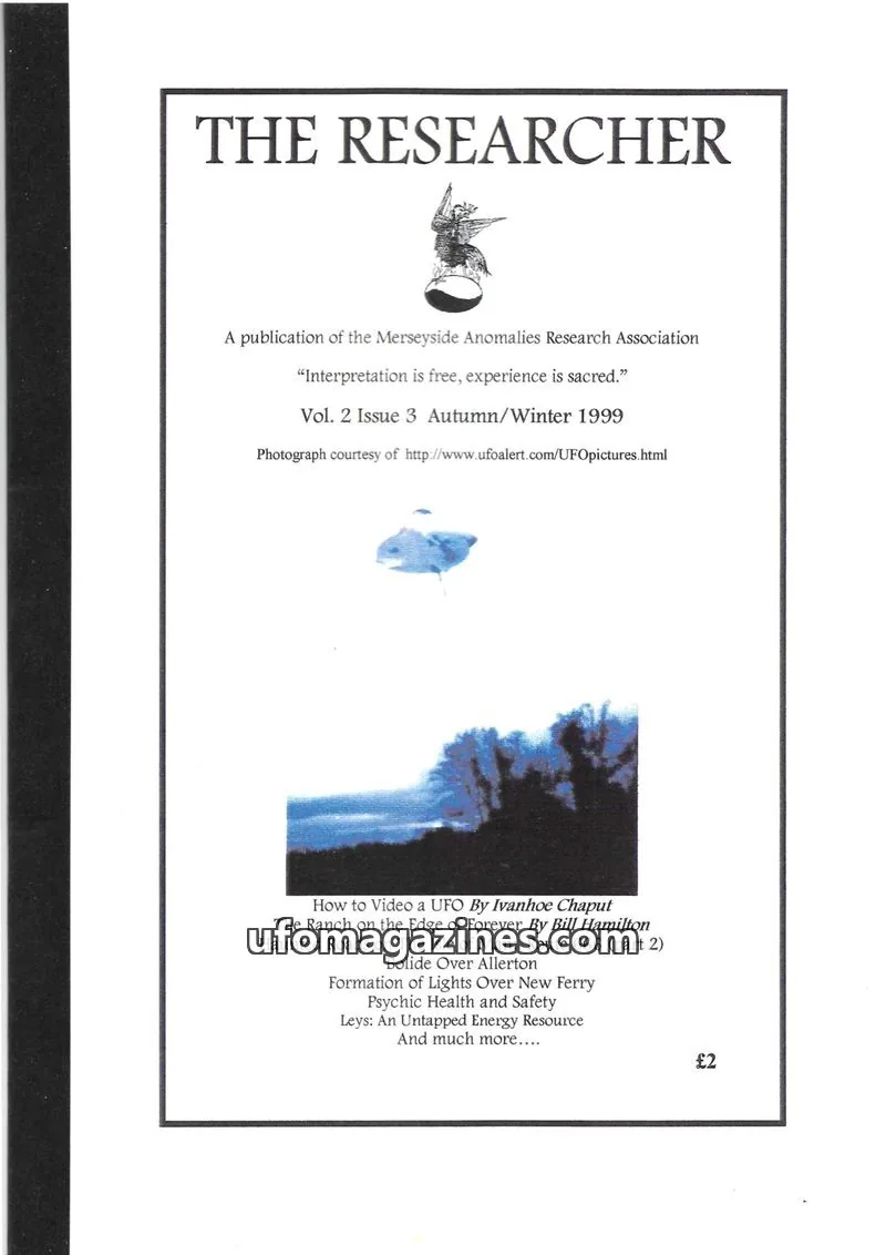 Cover of Merseyside Anomalies Research Association issue Vol. 2 Issue 3: THE RESEARCHER