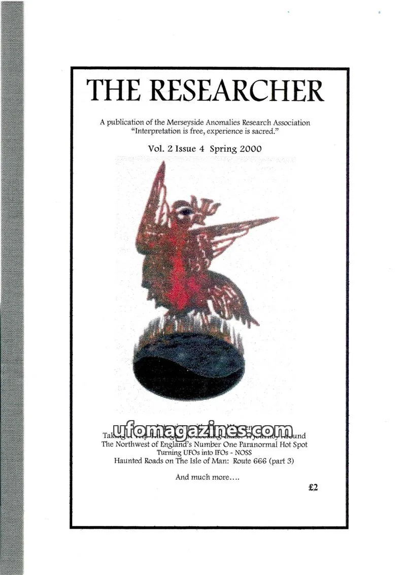 Cover of Merseyside Anomalies Research Association issue Vol. 2 Issue 4: THE RESEARCHER
