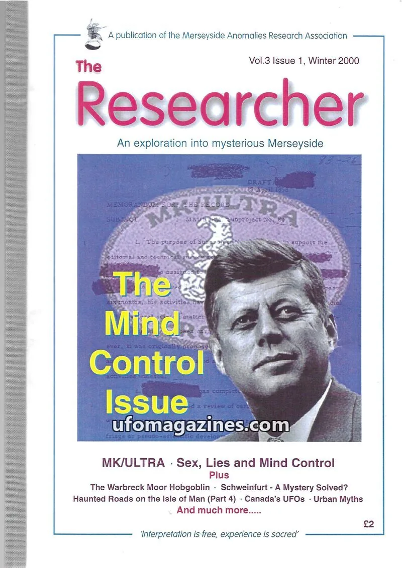 Cover of Merseyside Anomalies Research Association issue Vol.3 Issue 1: The Researcher
