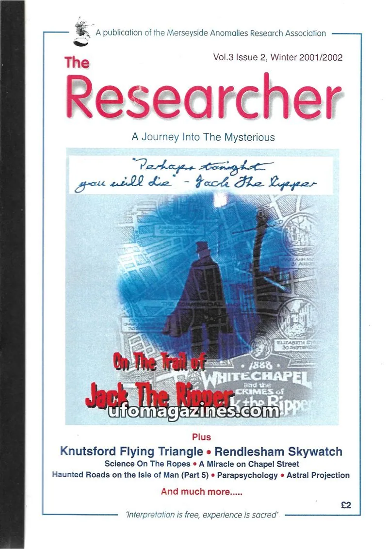 Cover of Merseyside Anomalies Research Association issue Vol.3 Issue 2: The Researcher