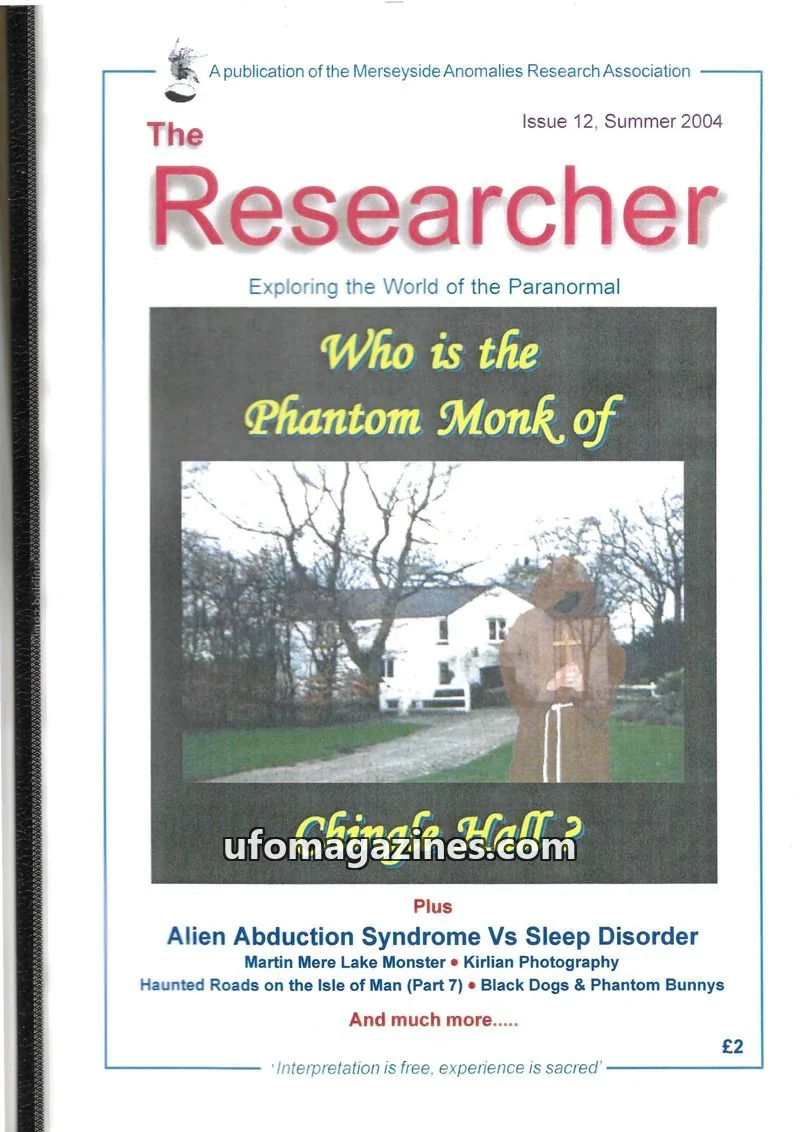 Cover of Merseyside Anomalies Research Association issue 12: The Researcher