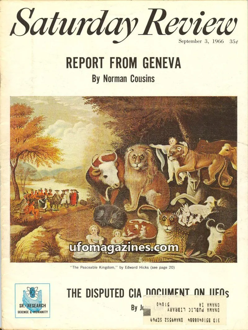 Cover of Saturday Review issue September 3, 1966: Saturday Review