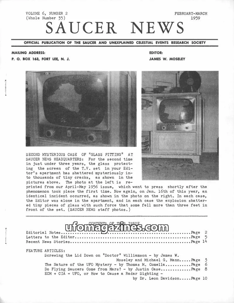 Cover of Saucer and Unexplained Celestial Events Research Society (S.A.U.C.E.R.S.) issue VOLUME 6, NUMBER 2 (Whole Number 35): SAUCER NEWS