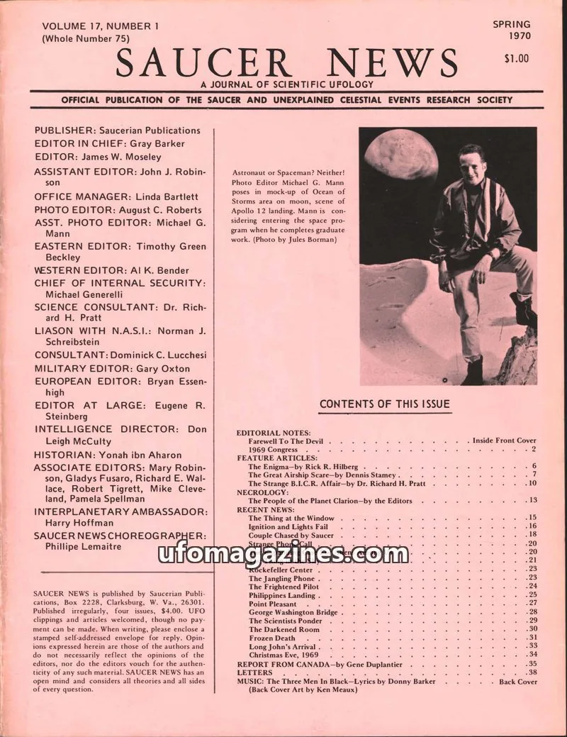 Cover of Saucerian Publications issue 1: SAUCER NEWS