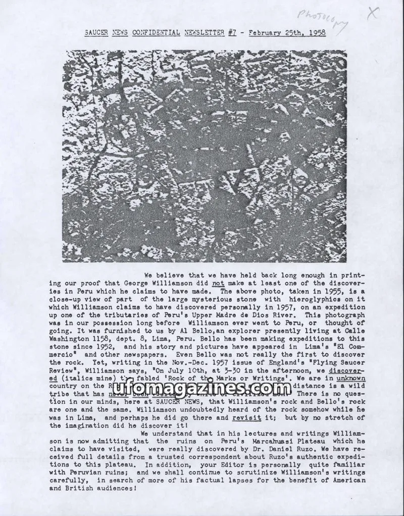 Cover of Saucer News Non-Scheduled Newsletter (James Moseley) issue #7: SAUCER NEWS CONFIDENTIAL NEWSLETTER