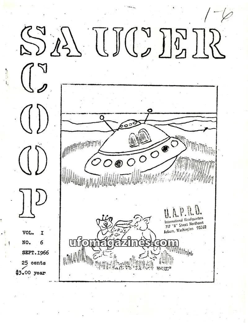 Cover of IIOUFO issue 6: SAUCER SCOOP