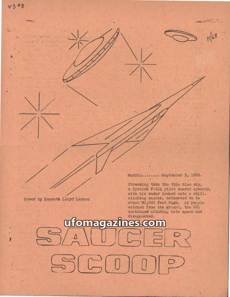 Cover of Saucer Scoop issue V3#8: SAUCER SCOOP