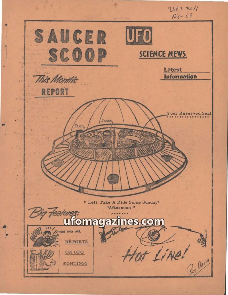 Cover of Saucer Scoop issue Vol. 3 No. 11: SAUCER SCOOP