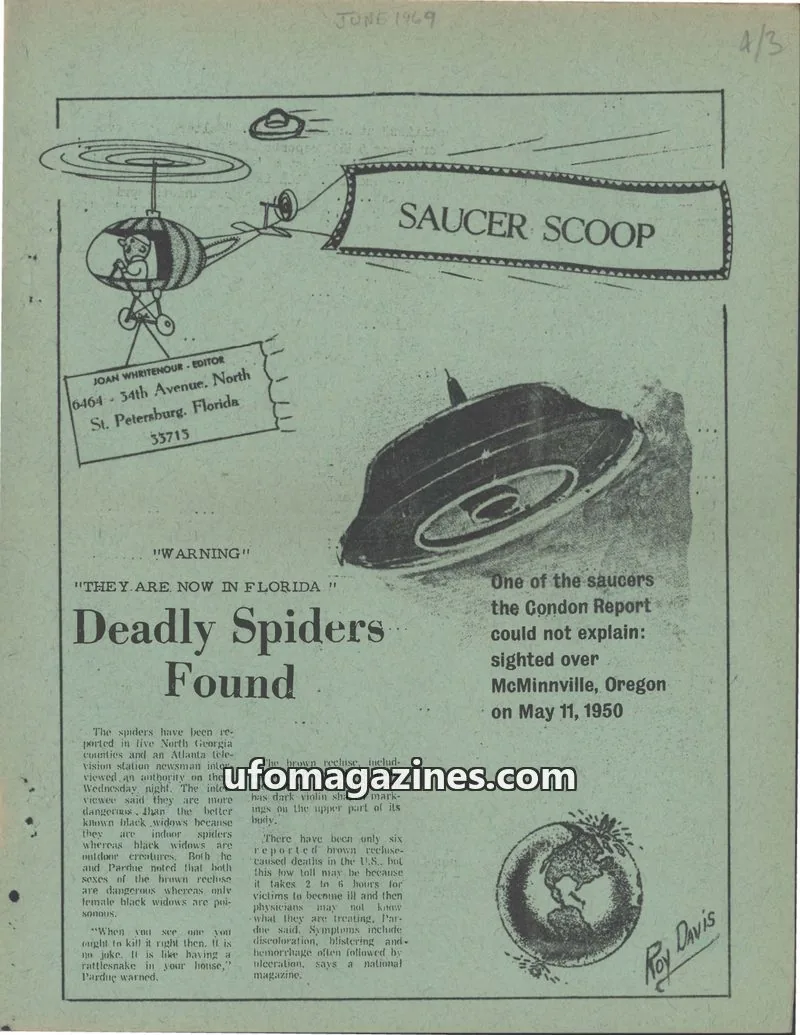 Cover of Saucer Scoop issue JUNE ISSUE 1969: SAUCER SCOOP