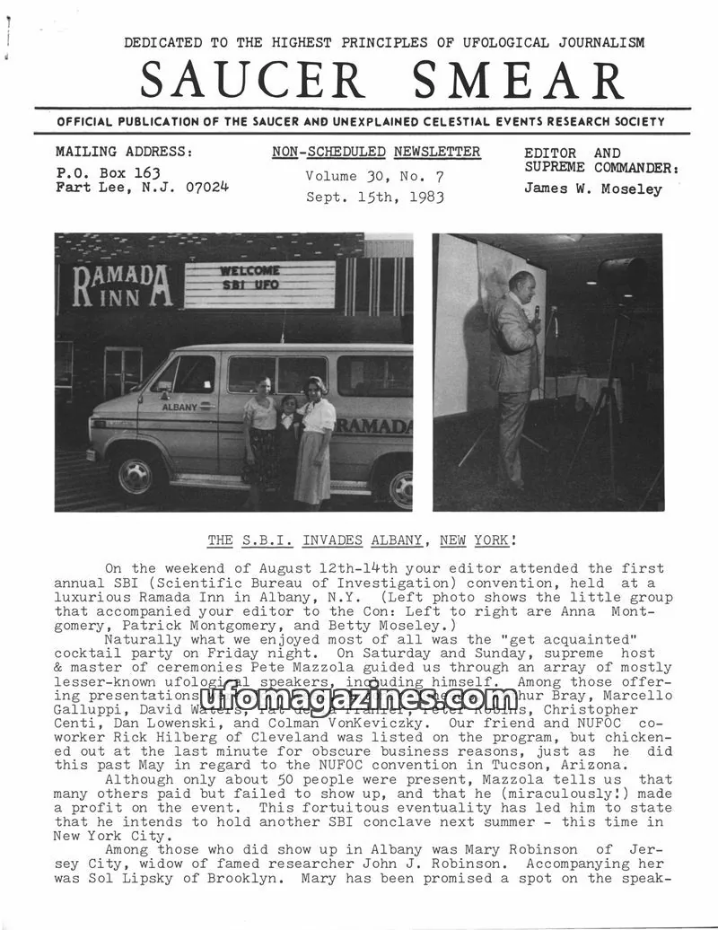 Cover of OFFICIAL PUBLICATION OF THE SAUCER AND UNEXPLAINED CELESTIAL EVENTS RESEARCH SOCIETY issue No. 7: SAUCER SMEAR
