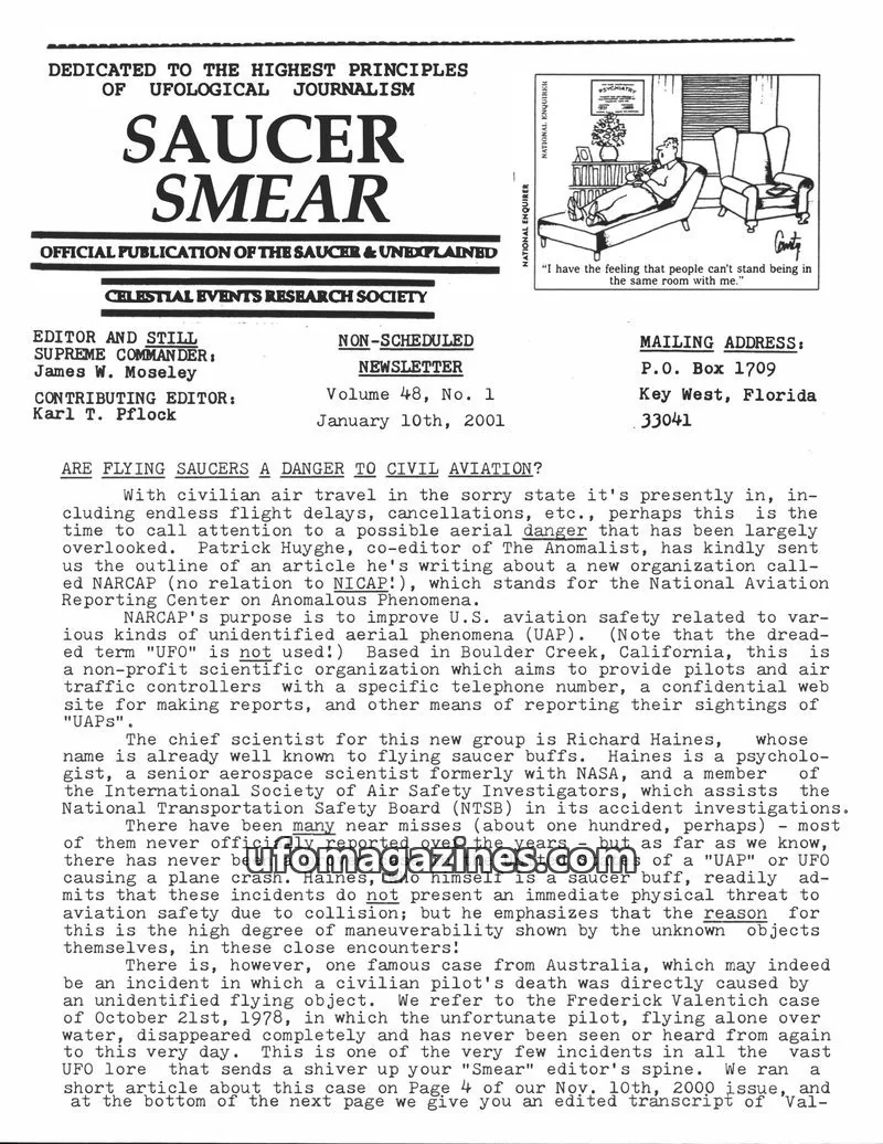 Cover of CELESTIAL EVENTS RESEARCH SOCIETY issue Volume 48, No. 1: SAUCER SMEAR