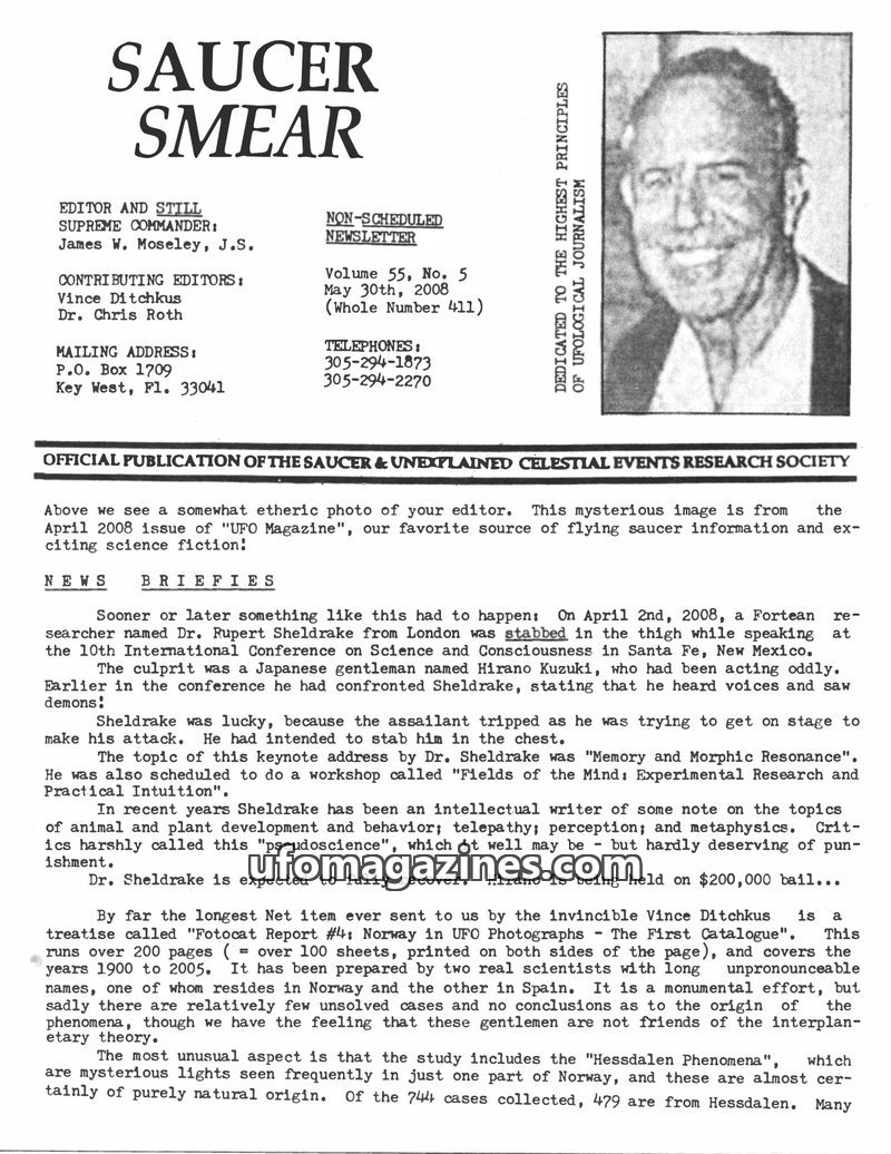 Cover of Saucer Smear - Vol 55 No 05 - 2008