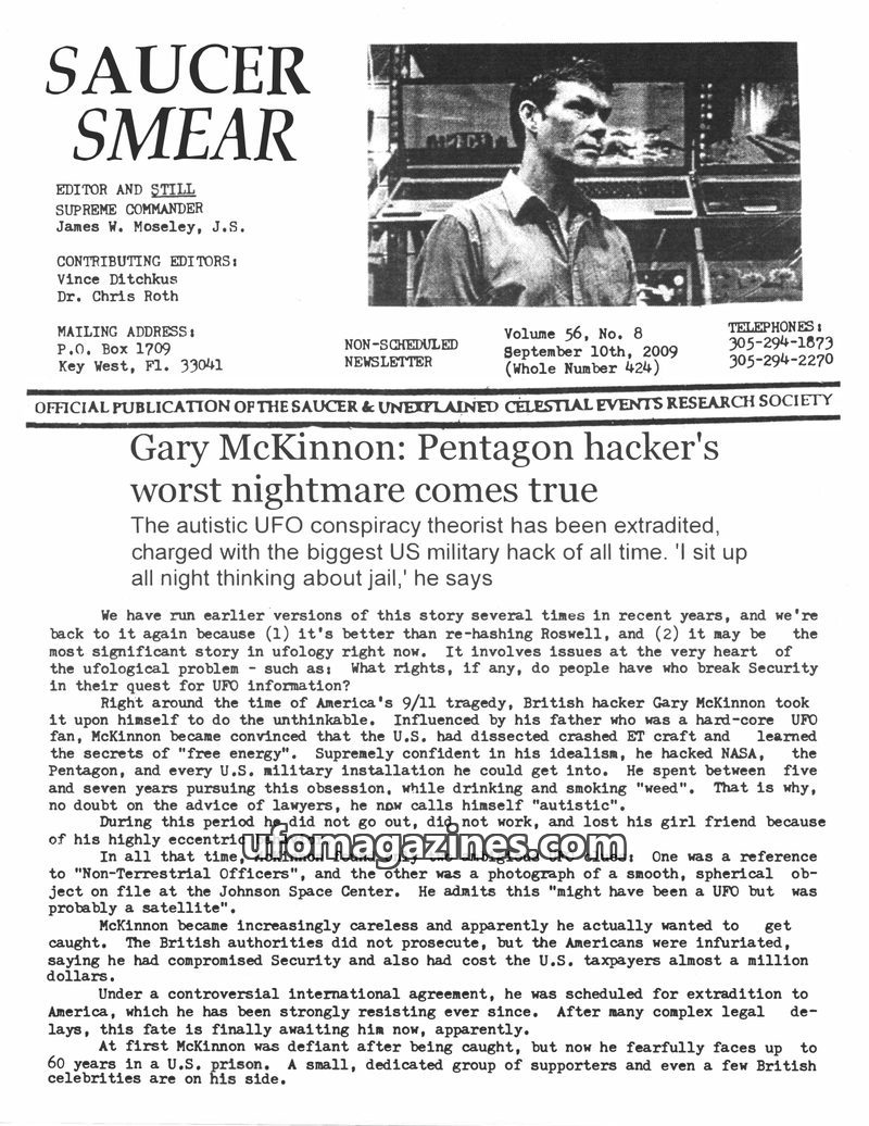 Cover of Saucer Smear - Vol 56 No 08 - 2009