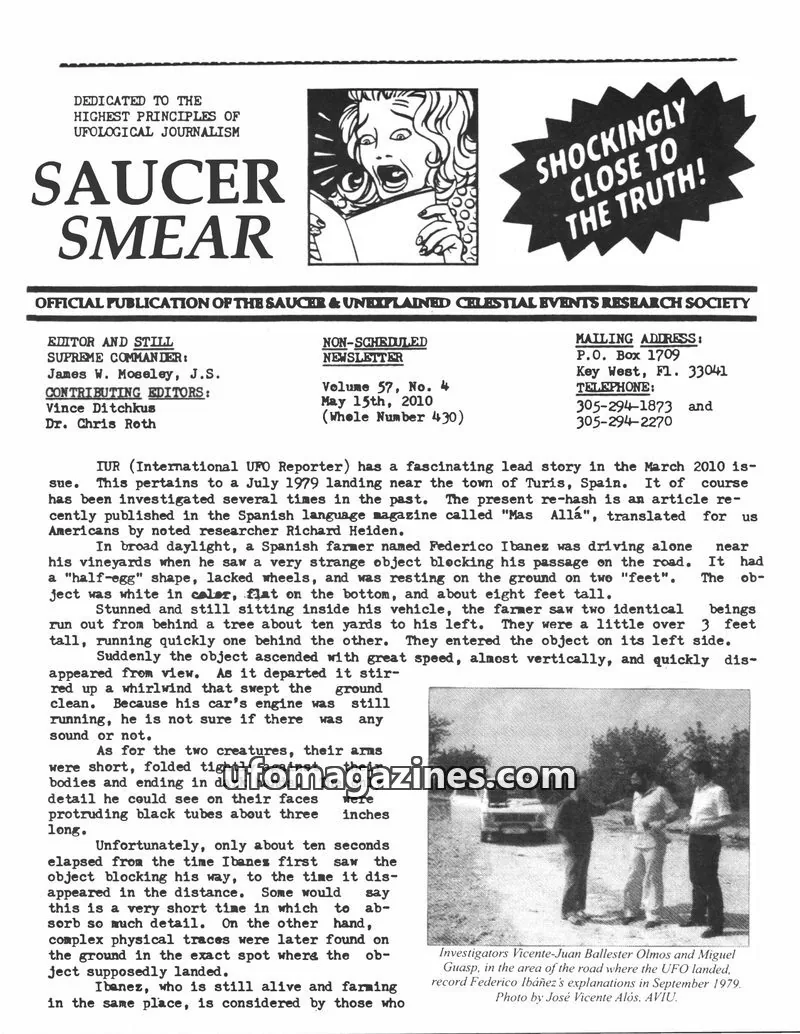Cover of SAUCER & UNEXPLAINED CELESTIAL EVENTS RESEARCH SOCIETY issue Volume 57, No. 4: SAUCER SMEAR