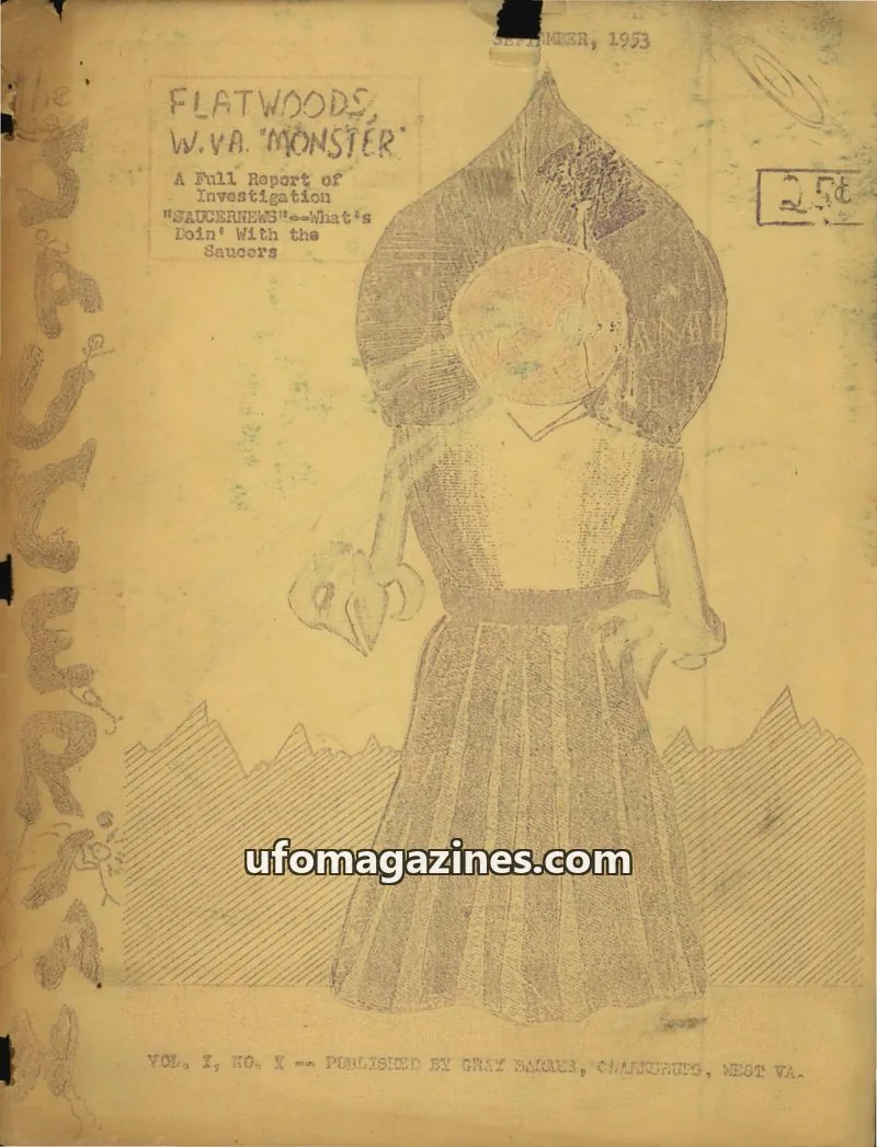 Cover of Saucerian issue Vol. I, No. I: The SAUCERIAN
