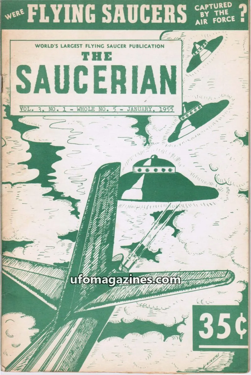 Cover of Saucerian issue VOL. 3, NO. 1 - WHOLE NO. 5: THE SAUCERIAN