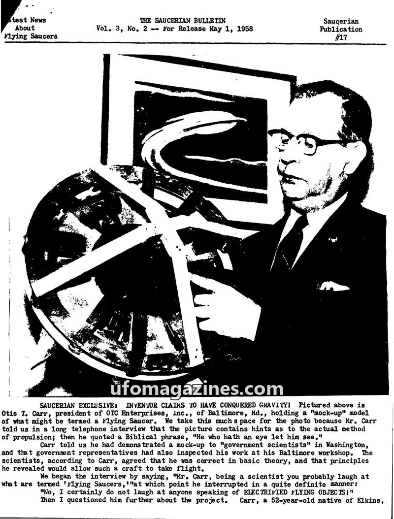 Cover of Saucerian Bulletin issue Vol. 3, No. 2: THE SAUCERIAN BULLETIN