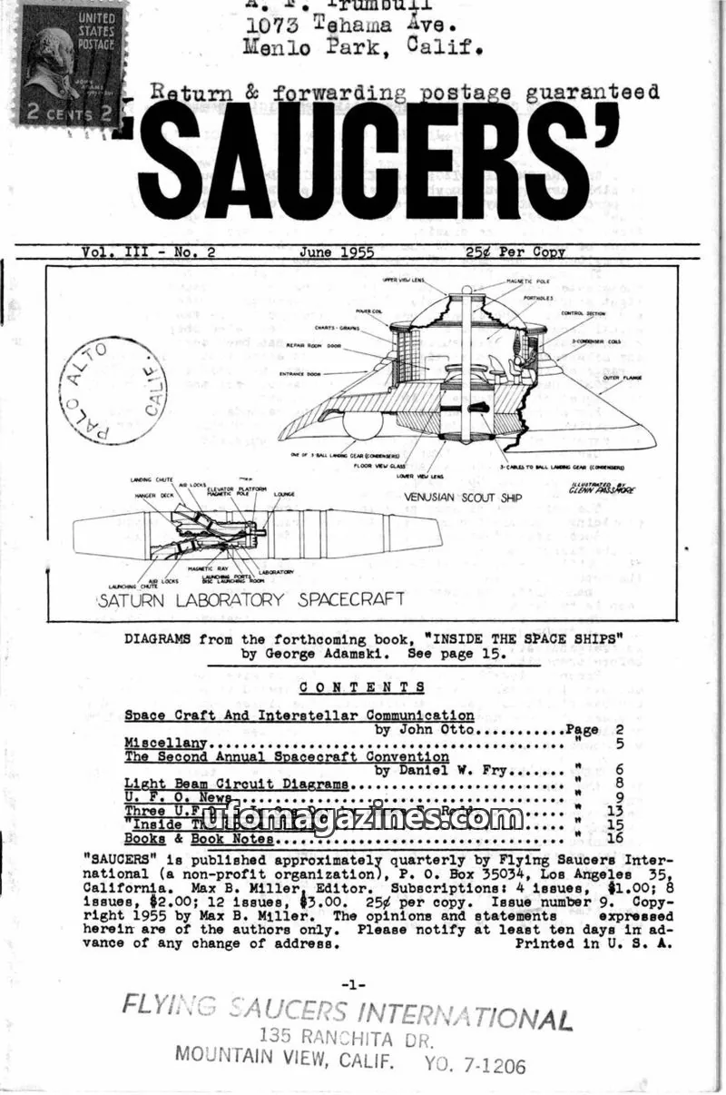 Cover of Saucers (Max B Miller) issue Vol. III - No. 2: SAUCERS'