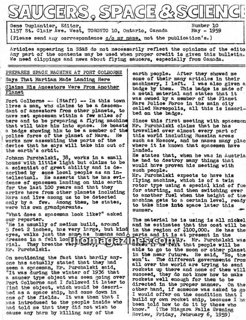 Cover of Saucers, Space & Science  (Duplantier) issue 10: SAUCERS, SPACE & SCIENCE
