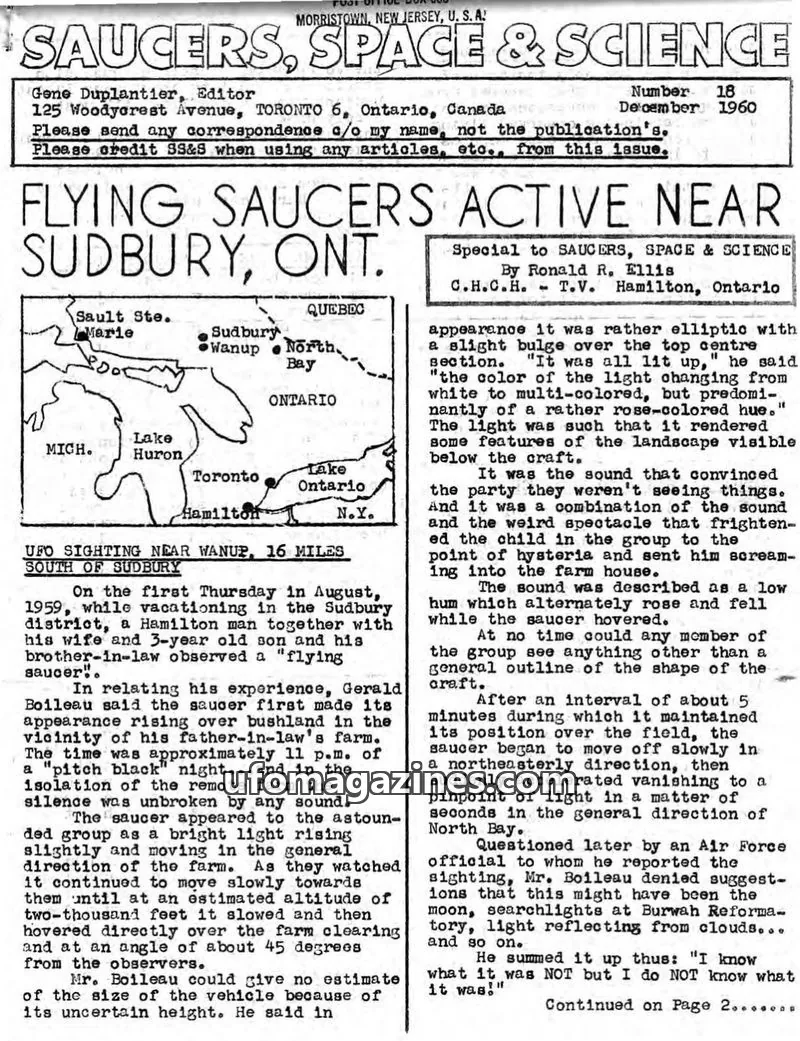 Cover of Saucers, Space & Science  (Duplantier) issue 18: SAUCERS, SPACE & SCIENCE