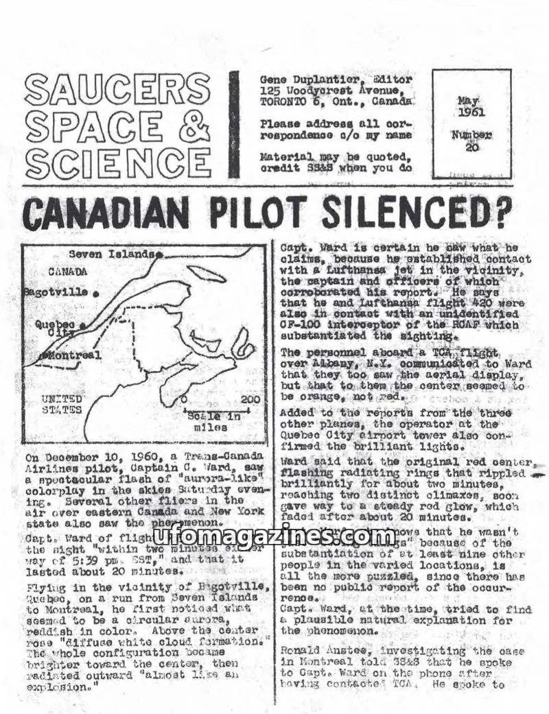 Cover of Saucers, Space & Science  (Duplantier) issue 20: SAUCERS SPACE & SCIENCE