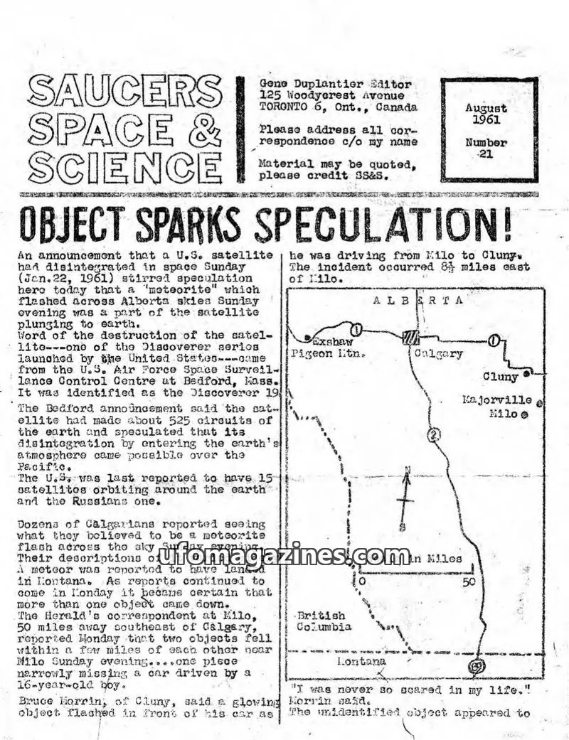 Cover of Saucers, Space & Science  (Duplantier) issue 21: SAUCERS SPACE & SCIENCE