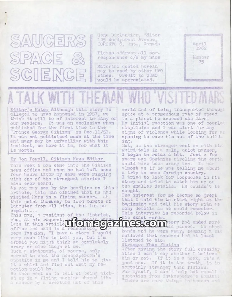 Cover of Saucers, Space & Science  (Duplantier) issue 525: SAUCERS SPACE & SCIENCE